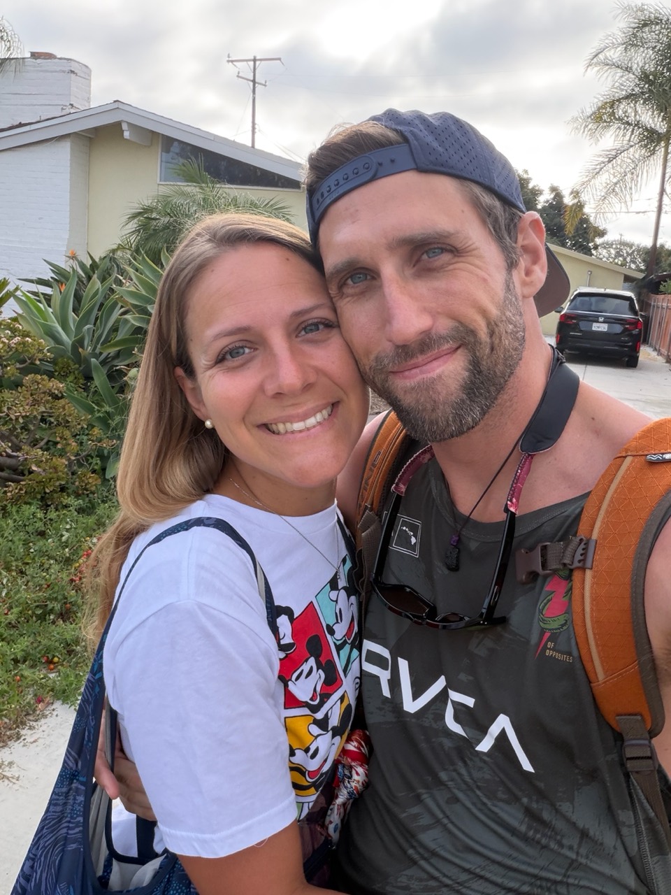 Julie and James together outdoors