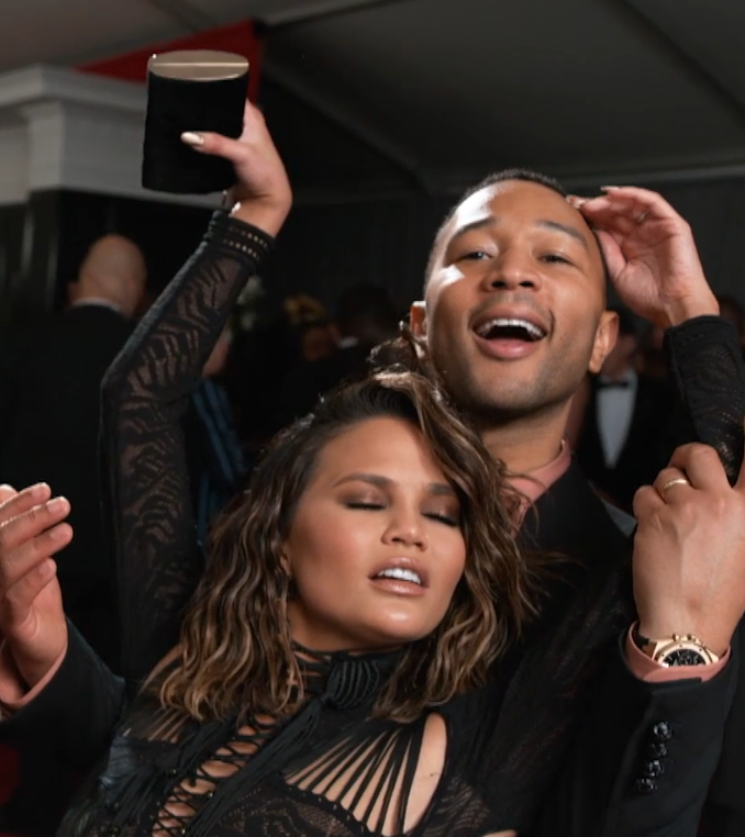 John Legend and Chrissy Teigen at a public event