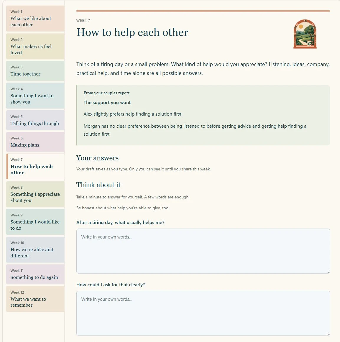 Read-only screenshot of the online workbook with private drafts and sharing controls